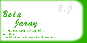 bela jaray business card