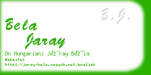 bela jaray business card